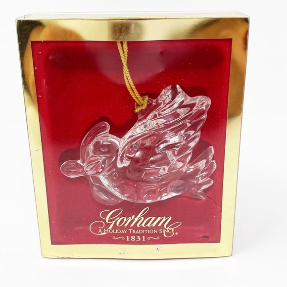 Gorham Other - VTG Gorham Full Lead Crystal Peace Dove Holiday Christmas Ornament Germany IOB